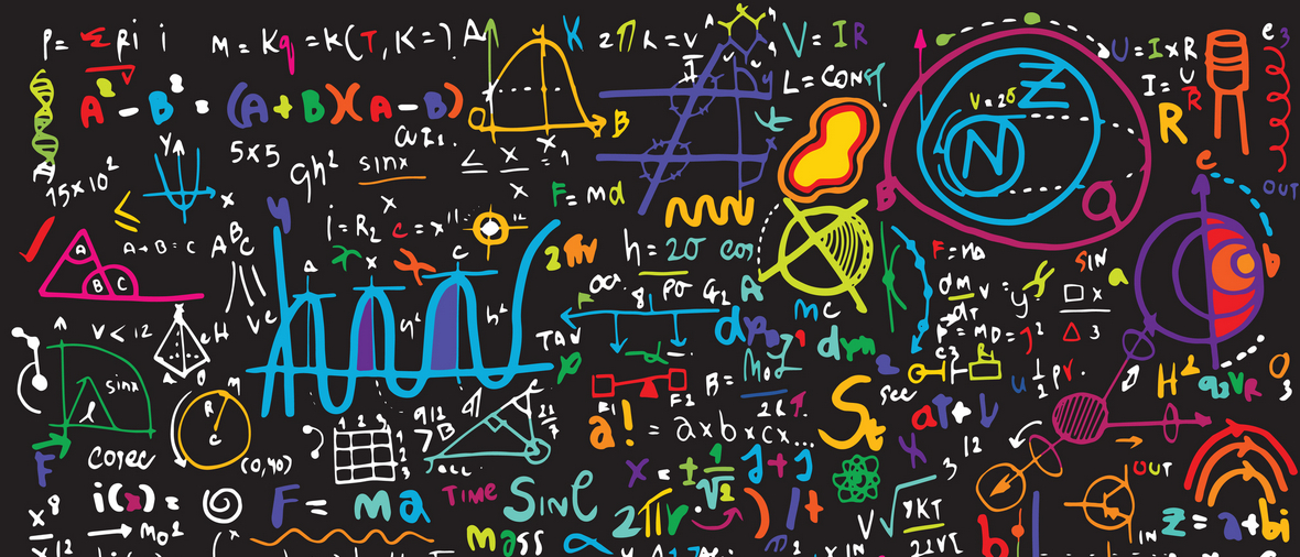Physical formulas and phenomenon. hand-drawn illustration. science board with math. physics education at school
