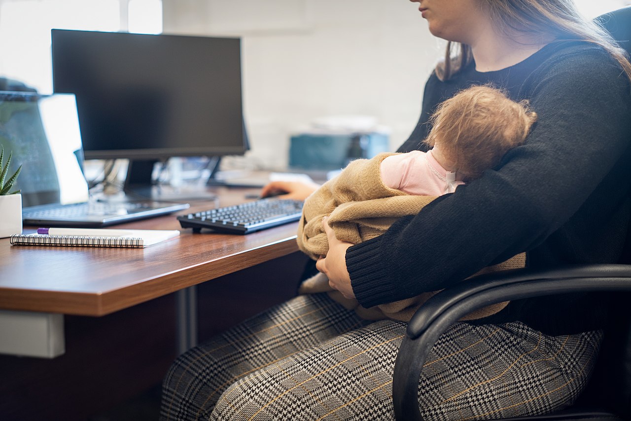Woman_Working_from_Home_during_Maternity_Leave